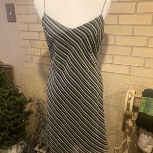 Scarlett Black and White Diagonal Stripe Midi Dress